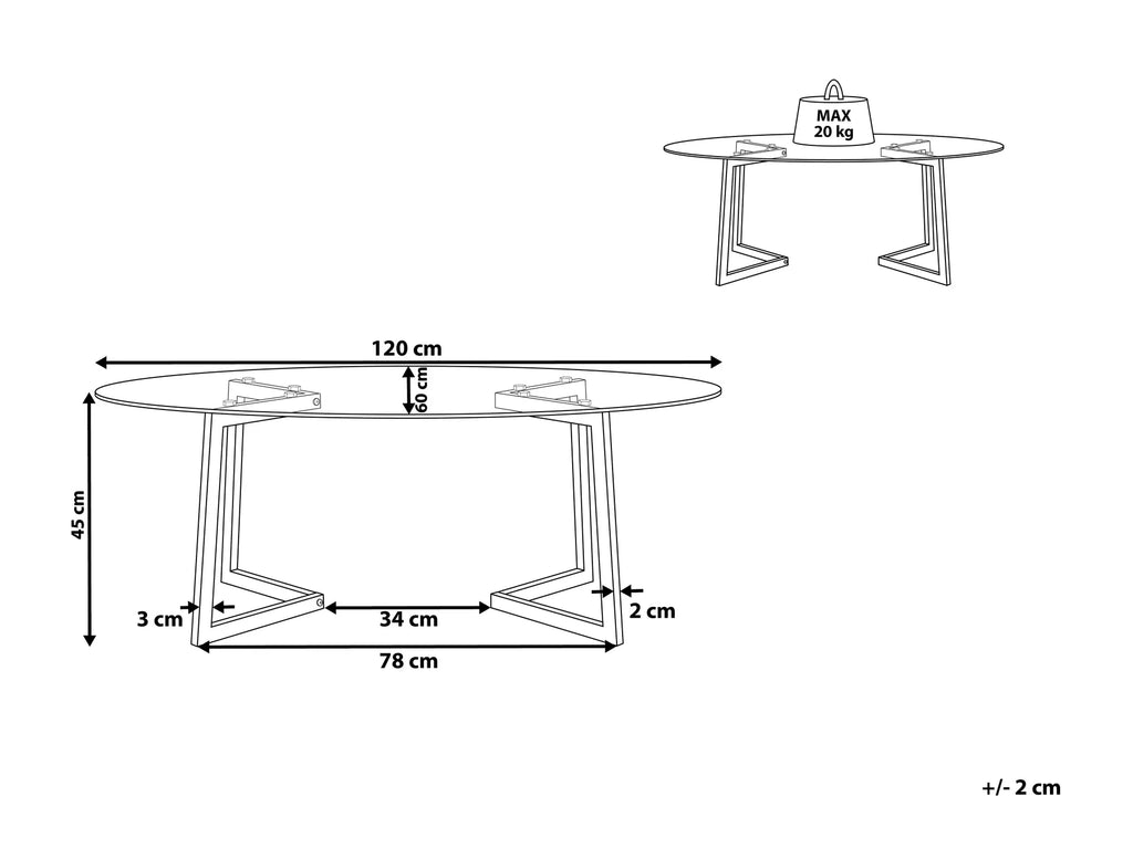 Coffee Table FRESNO Glass Silver