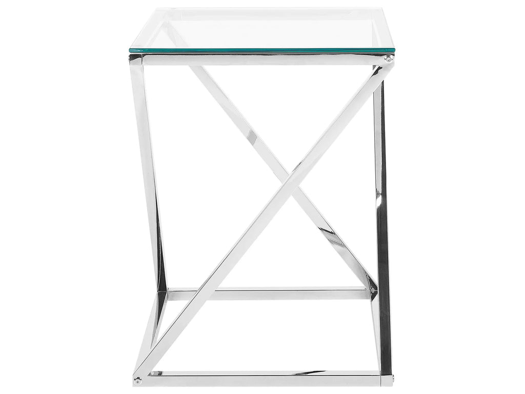 Side Table BEVERLY Glass Silver