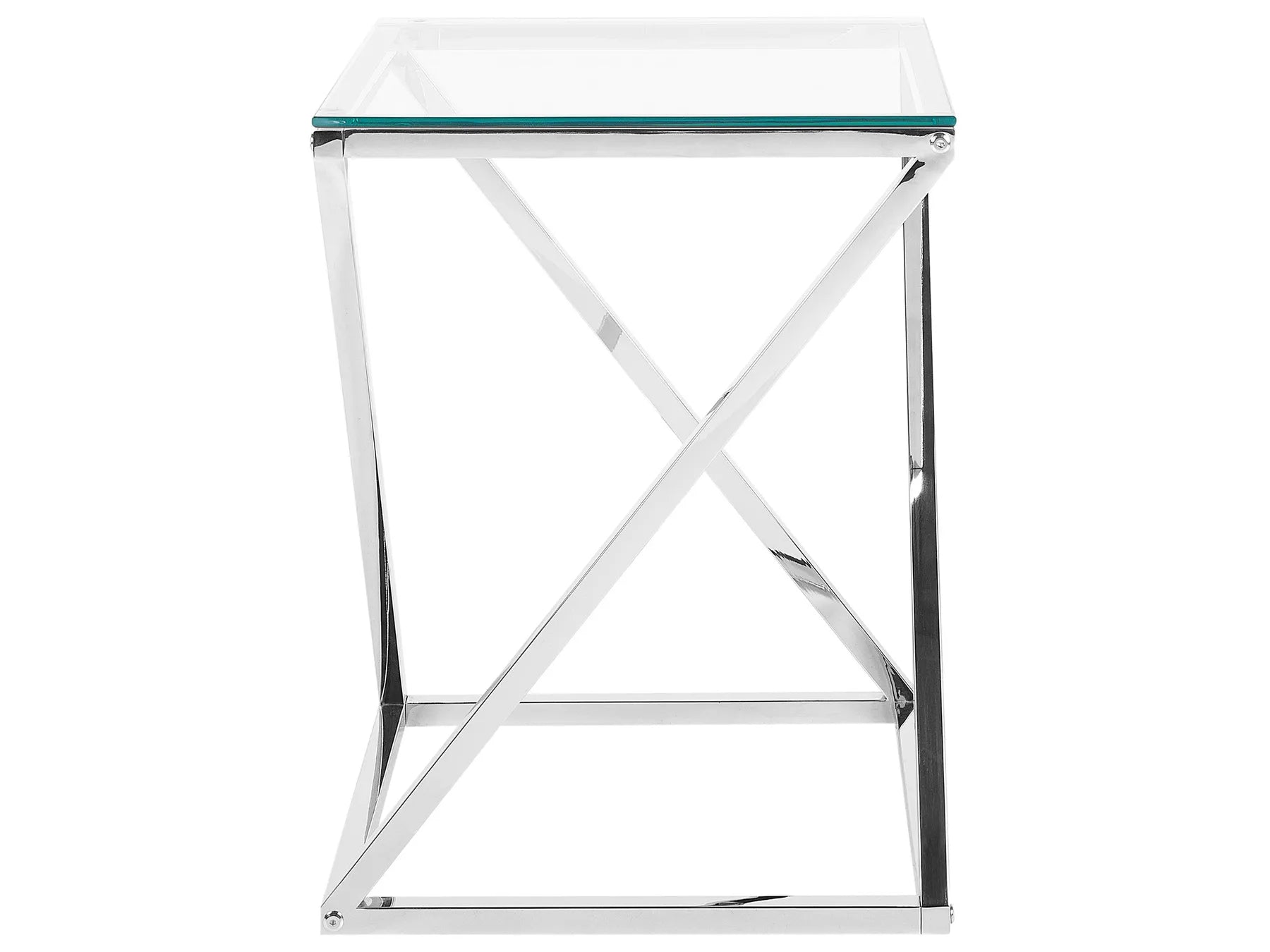 Side Table BEVERLY Glass Silver