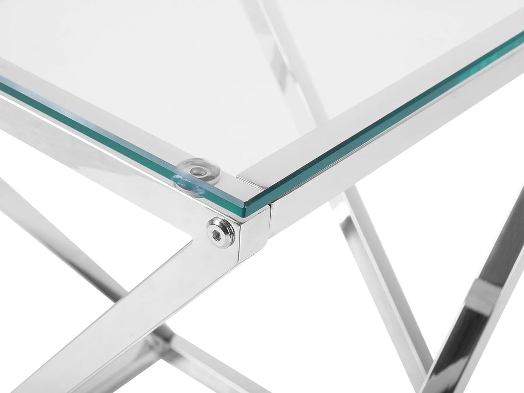Side Table BEVERLY Glass Silver