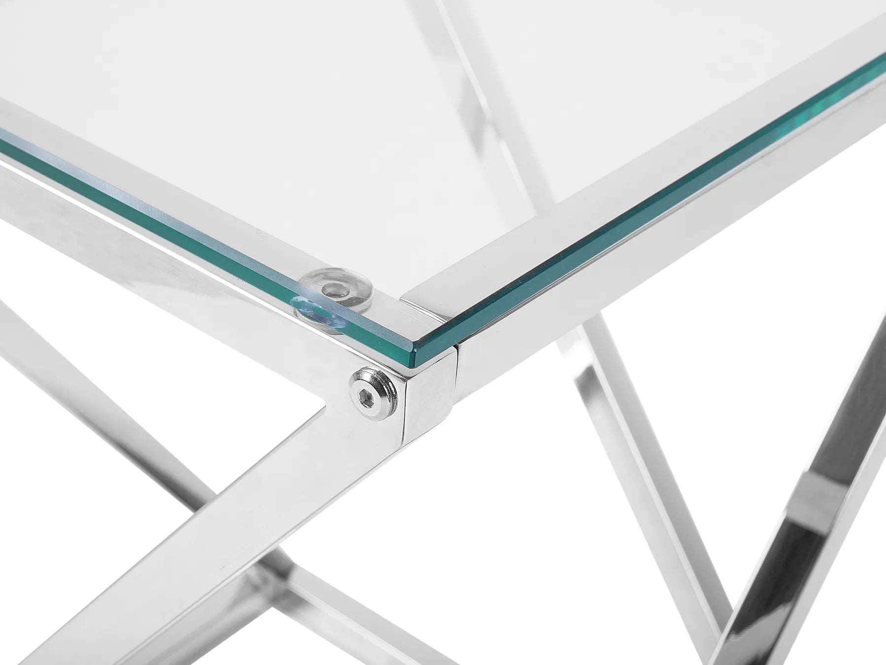 Side Table BEVERLY Glass Silver