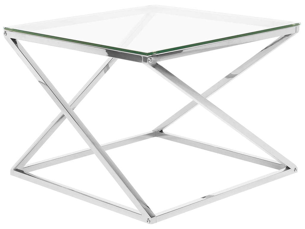 Coffee Table BEVERLY Glass Silver