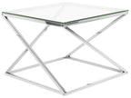 Coffee Table BEVERLY Glass Silver