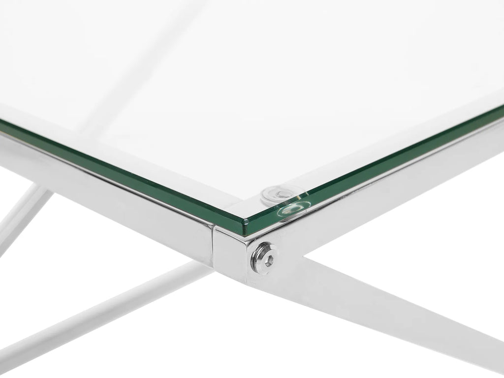 Coffee Table BEVERLY Glass Silver