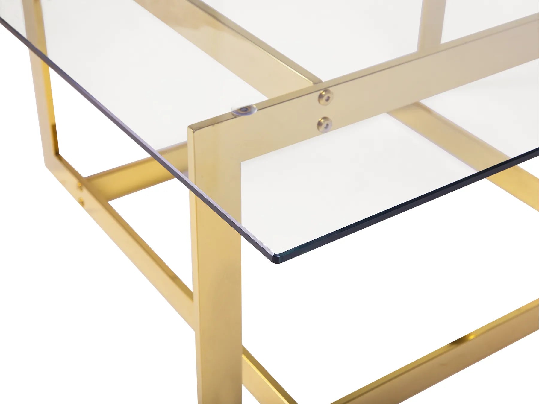 Coffee Table CRYSTAL Tempered Glass Gold