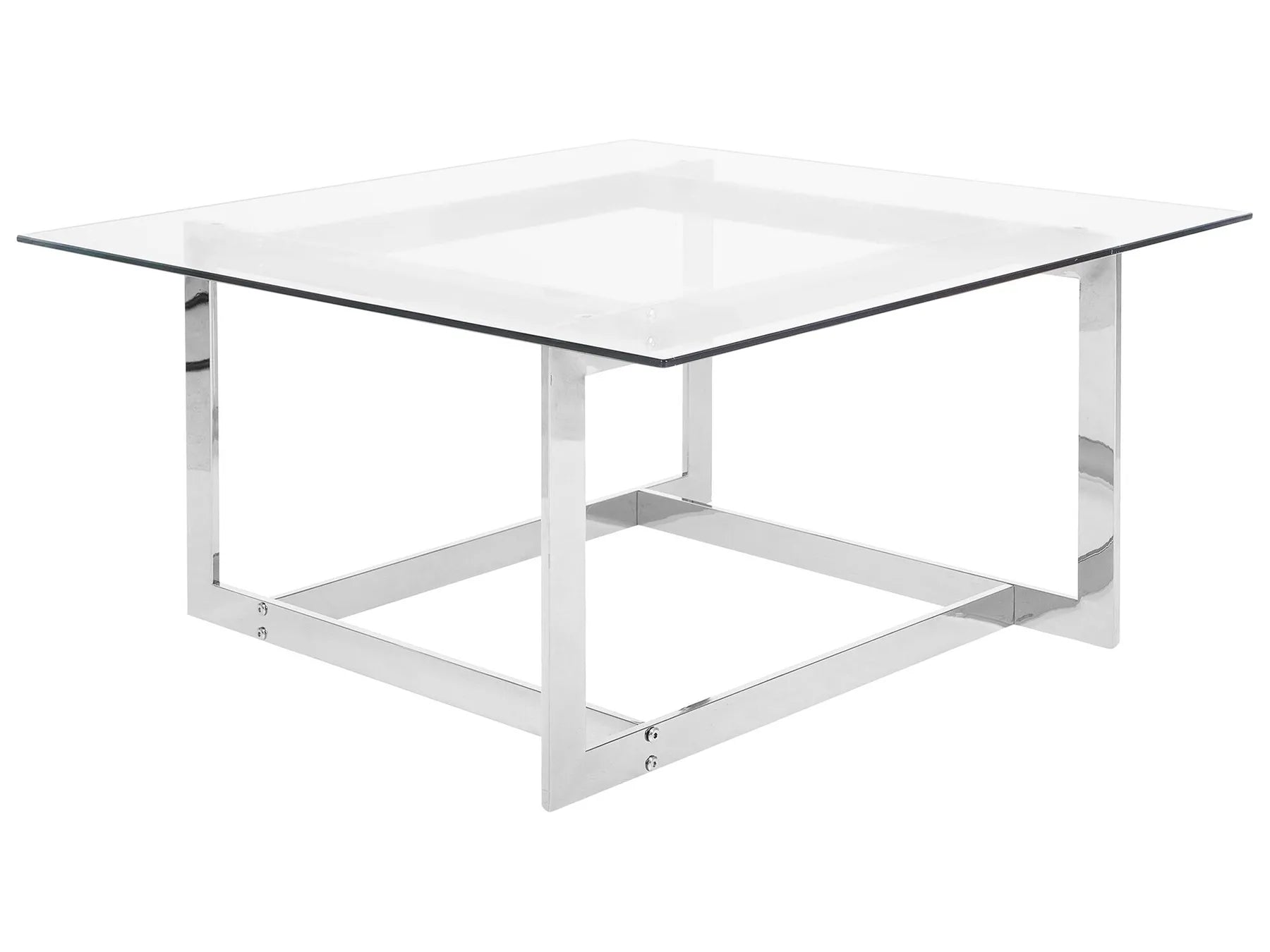 Coffee Table CRYSTAL Tempered Glass Silver