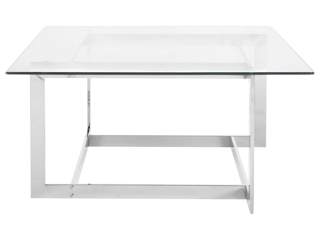 Coffee Table CRYSTAL Tempered Glass Silver