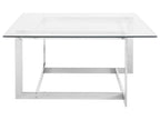Coffee Table CRYSTAL Tempered Glass Silver