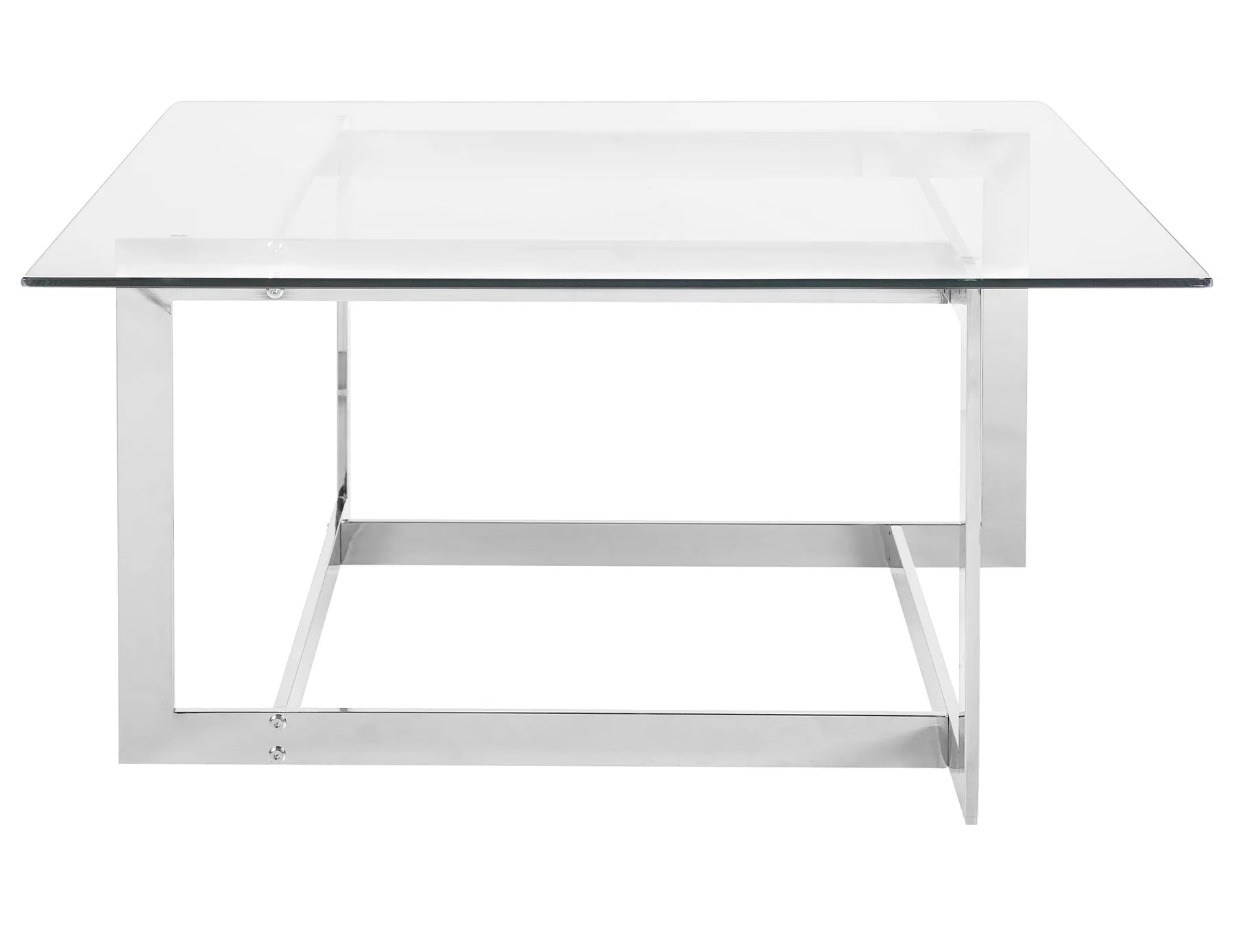 Coffee Table CRYSTAL Tempered Glass Silver