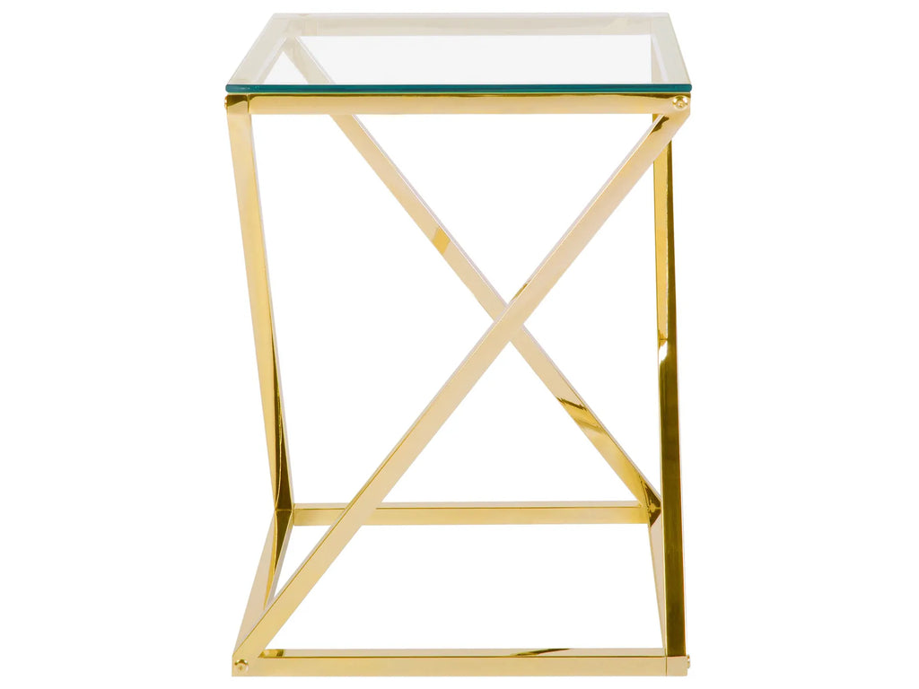 Side Table BEVERLY Glass Gold