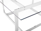 Coffee Table CRYSTAL Tempered Glass Silver