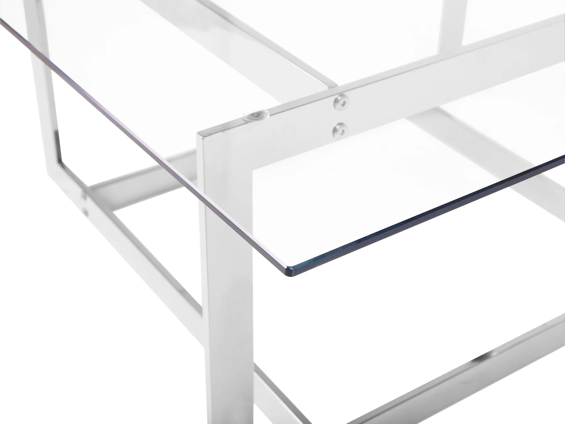 Coffee Table CRYSTAL Tempered Glass Silver