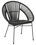 Dining Chair SARITA Rattan Black