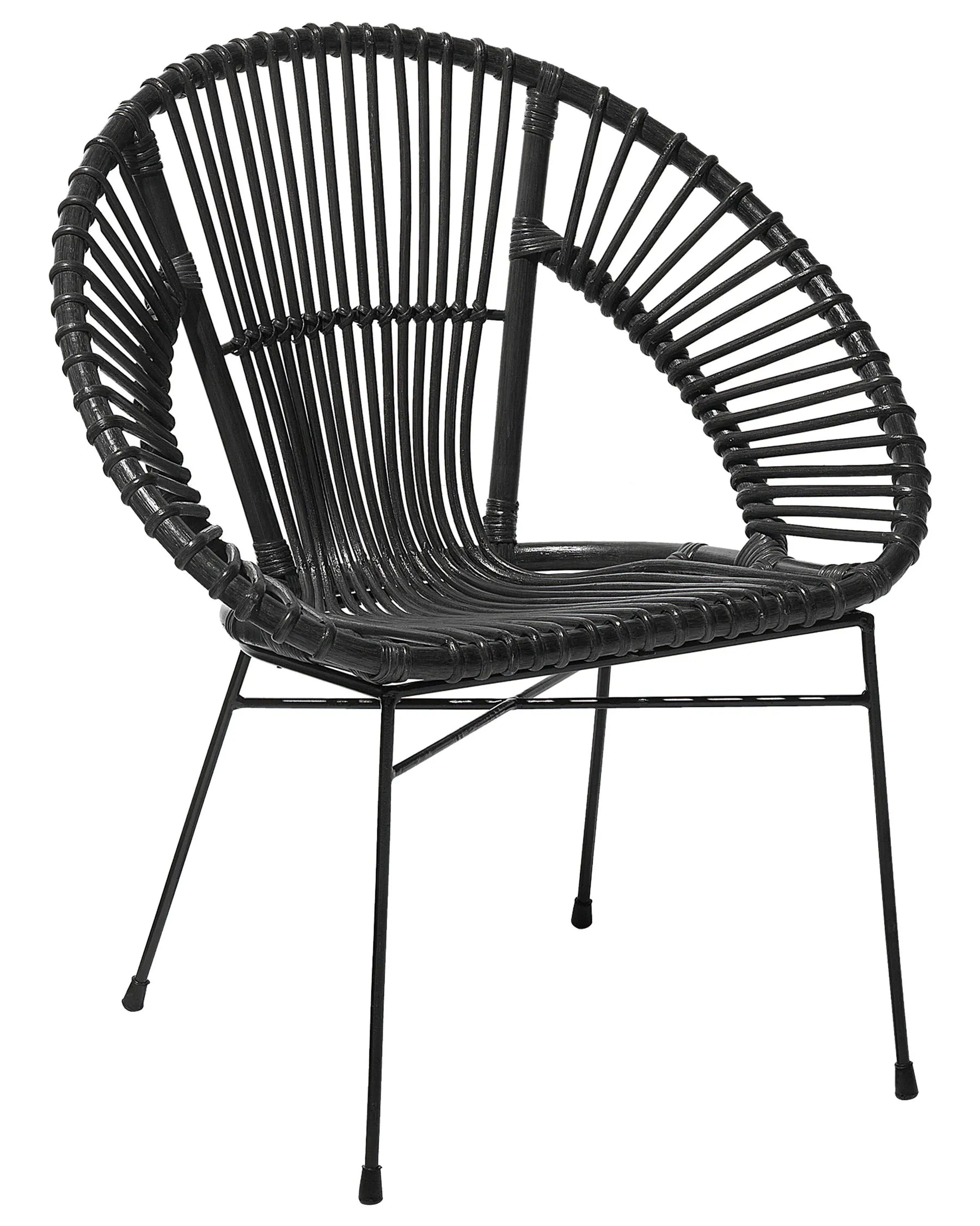 Dining Chair SARITA Rattan Black