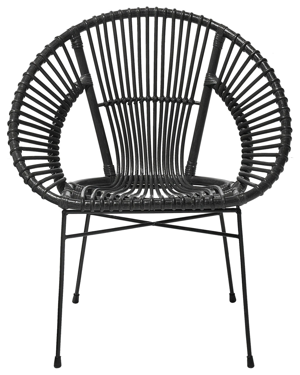 Dining Chair SARITA Rattan Black