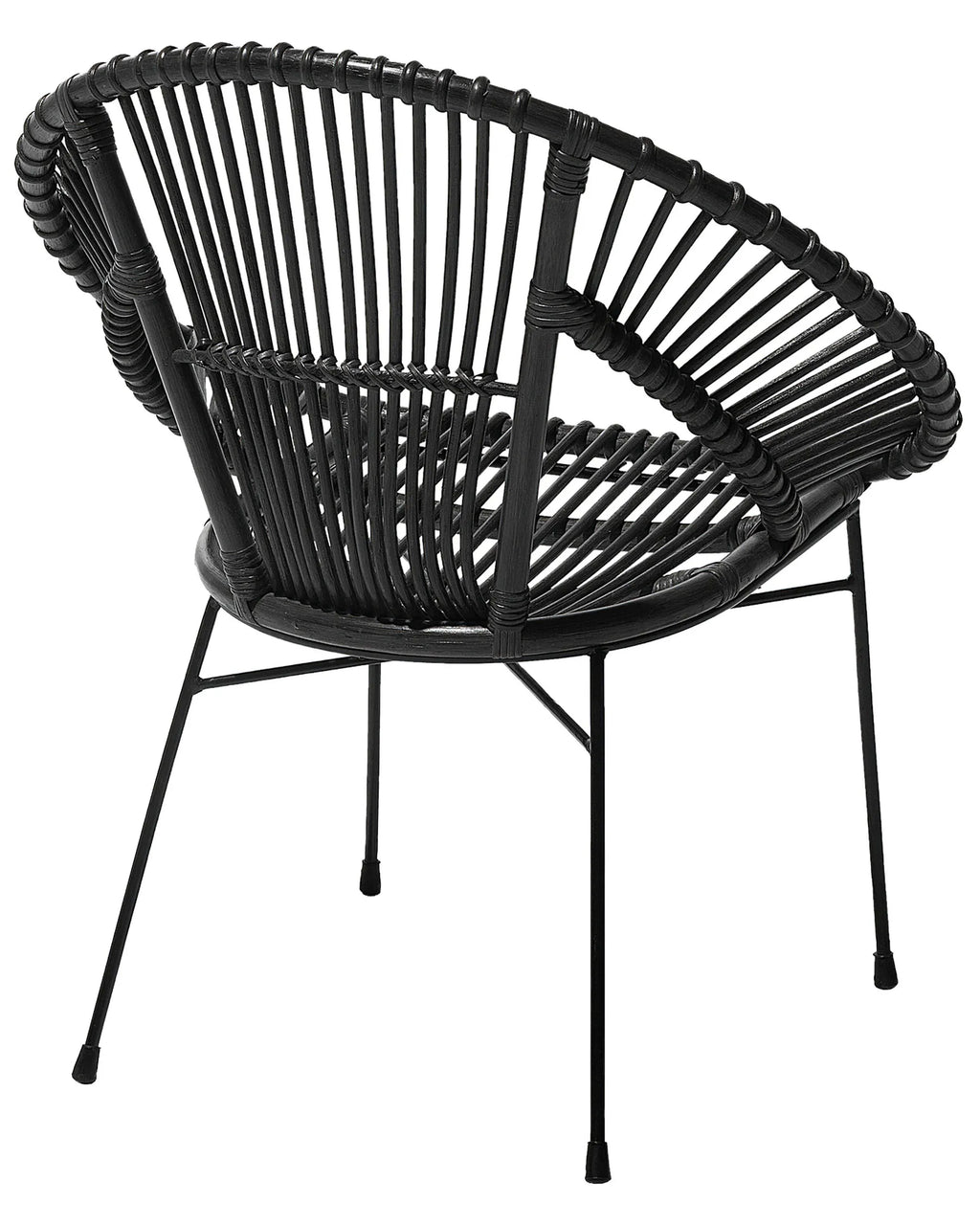 Dining Chair SARITA Rattan Black