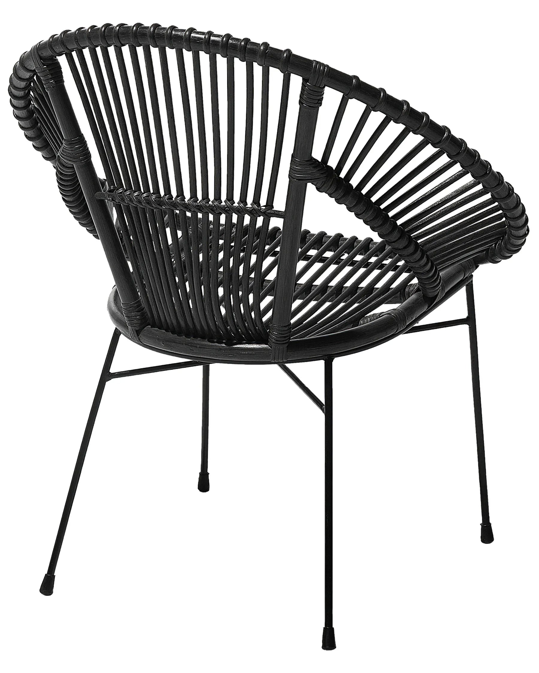 Dining Chair SARITA Rattan Black
