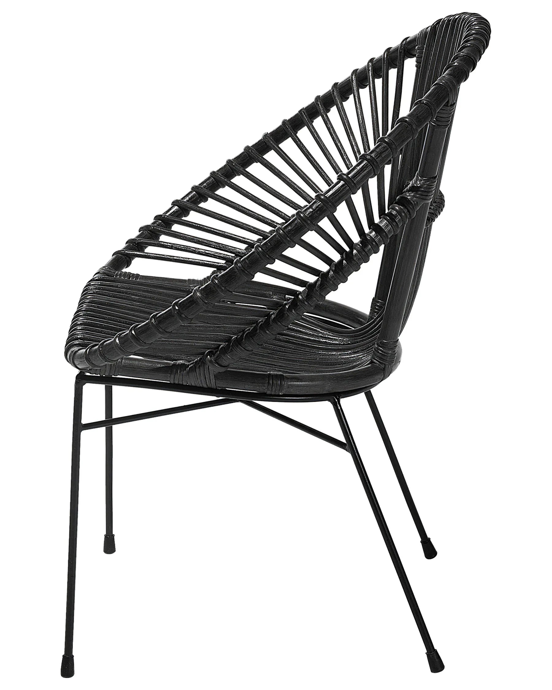 Dining Chair SARITA Rattan Black