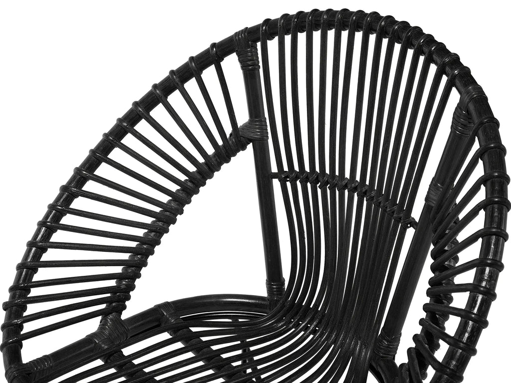 Dining Chair SARITA Rattan Black