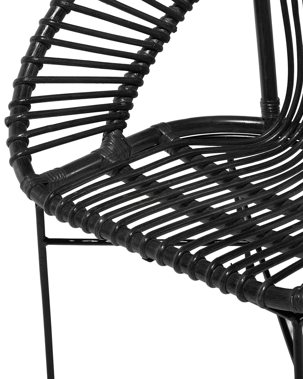Dining Chair SARITA Rattan Black