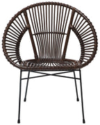 Dining Chair SARITA Rattan Dark Brown