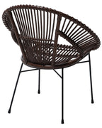 Dining Chair SARITA Rattan Dark Brown