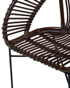 Dining Chair SARITA Rattan Dark Brown