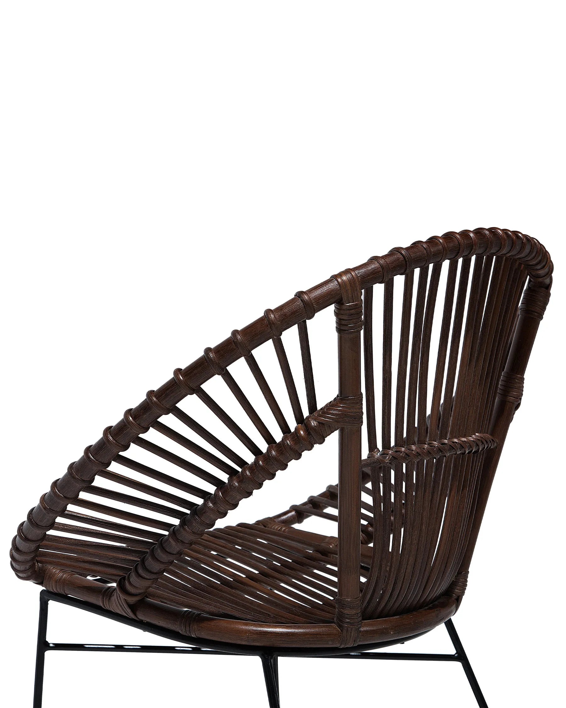 Dining Chair SARITA Rattan Dark Brown