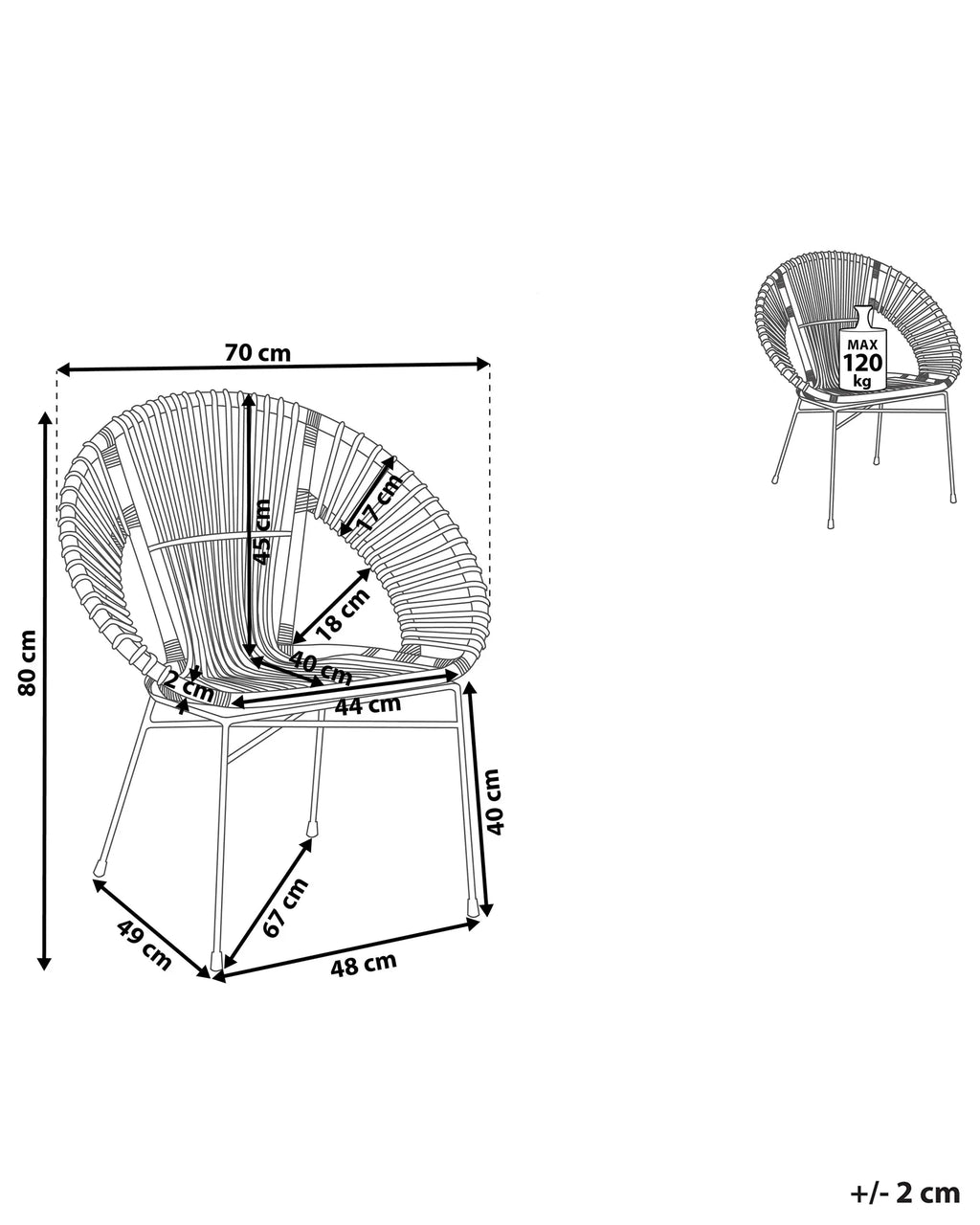 Dining Chair SARITA Rattan Natural