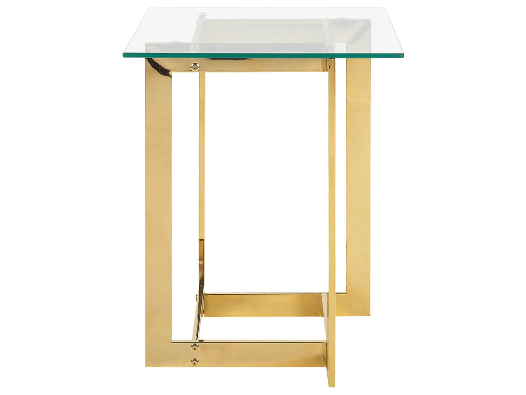 Side Table CRYSTAL Tempered Glass Gold