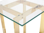Side Table CRYSTAL Tempered Glass Gold
