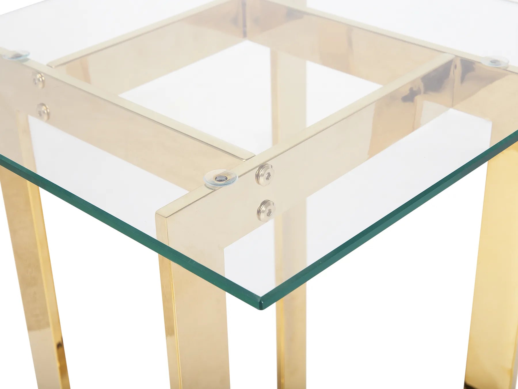 Side Table CRYSTAL Tempered Glass Gold