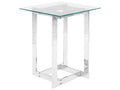 Side Table CRYSTAL Tempered Glass Silver