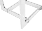 Side Table CRYSTAL Tempered Glass Silver