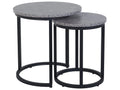 Set of 2 Side Tables DIXIE Grey Concrete Effect