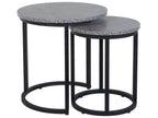 Set of 2 Side Tables DIXIE Grey Concrete Effect