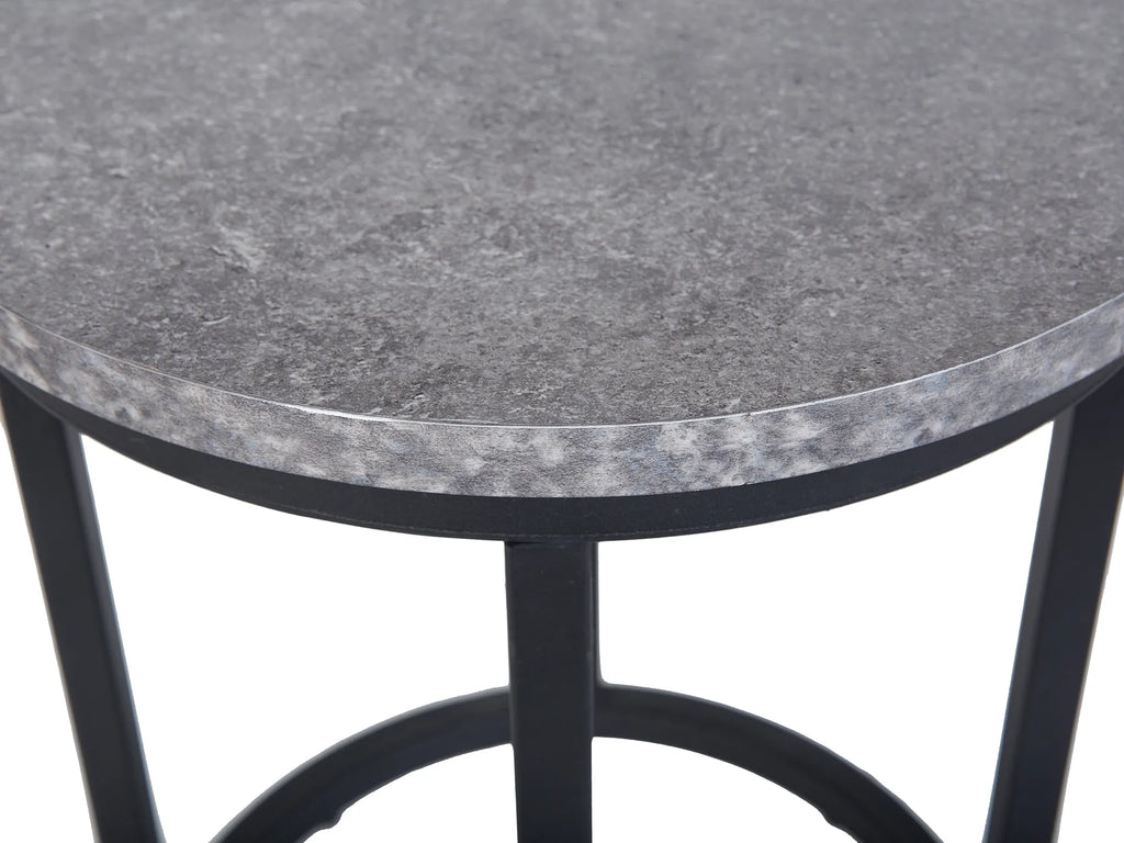 Set of 2 Side Tables DIXIE Grey Concrete Effect