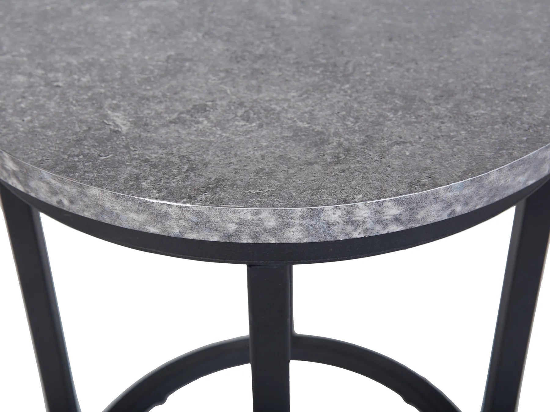 Set of 2 Side Tables DIXIE Grey Concrete Effect