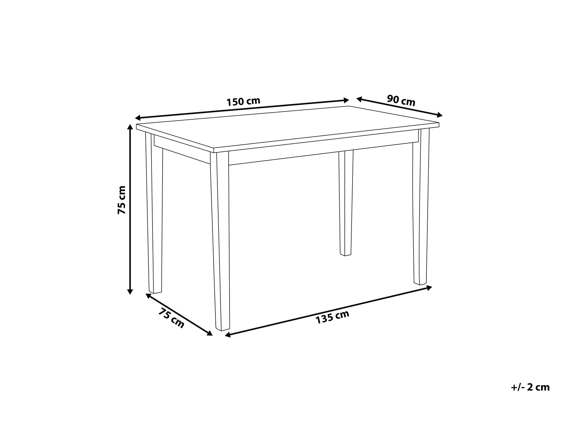 Dining Table GEORGIA Black 150 cm 90 cm Wood