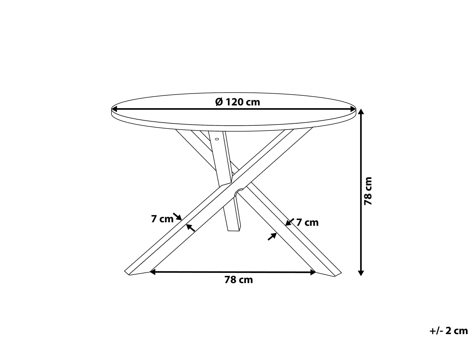 Dining Table JACKSONVILLE Light Brown 120 cm 120 cm