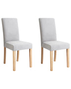Set of 2 Dining Chairs BROADWAY Fabric Dark Grey