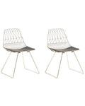 Set of 2 Dining Chairs HARLAN Metal Gold