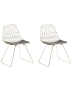 Set of 2 Dining Chairs HARLAN Metal Gold