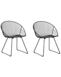 Set of 2 Dining Chairs AURORA Metal Black