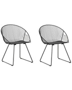 Set of 2 Dining Chairs AURORA Metal Black