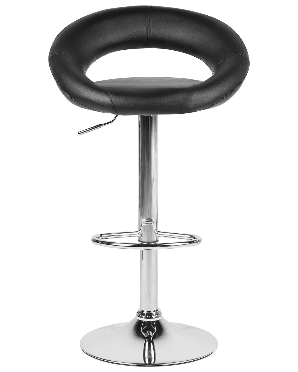 Set of 2 Bar Chairs PEORIA Faux Leather Swivel Black
