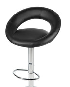 Set of 2 Bar Chairs PEORIA Faux Leather Swivel Black