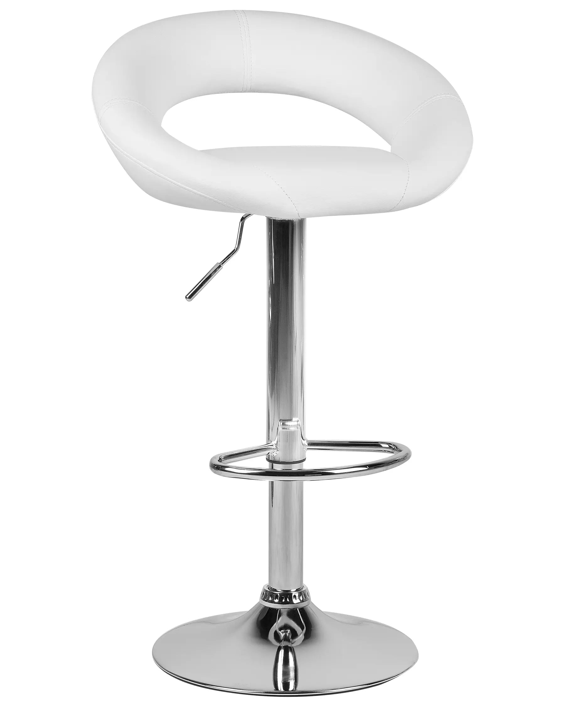 Set of 2 Bar Chairs PEORIA Faux Leather Swivel White