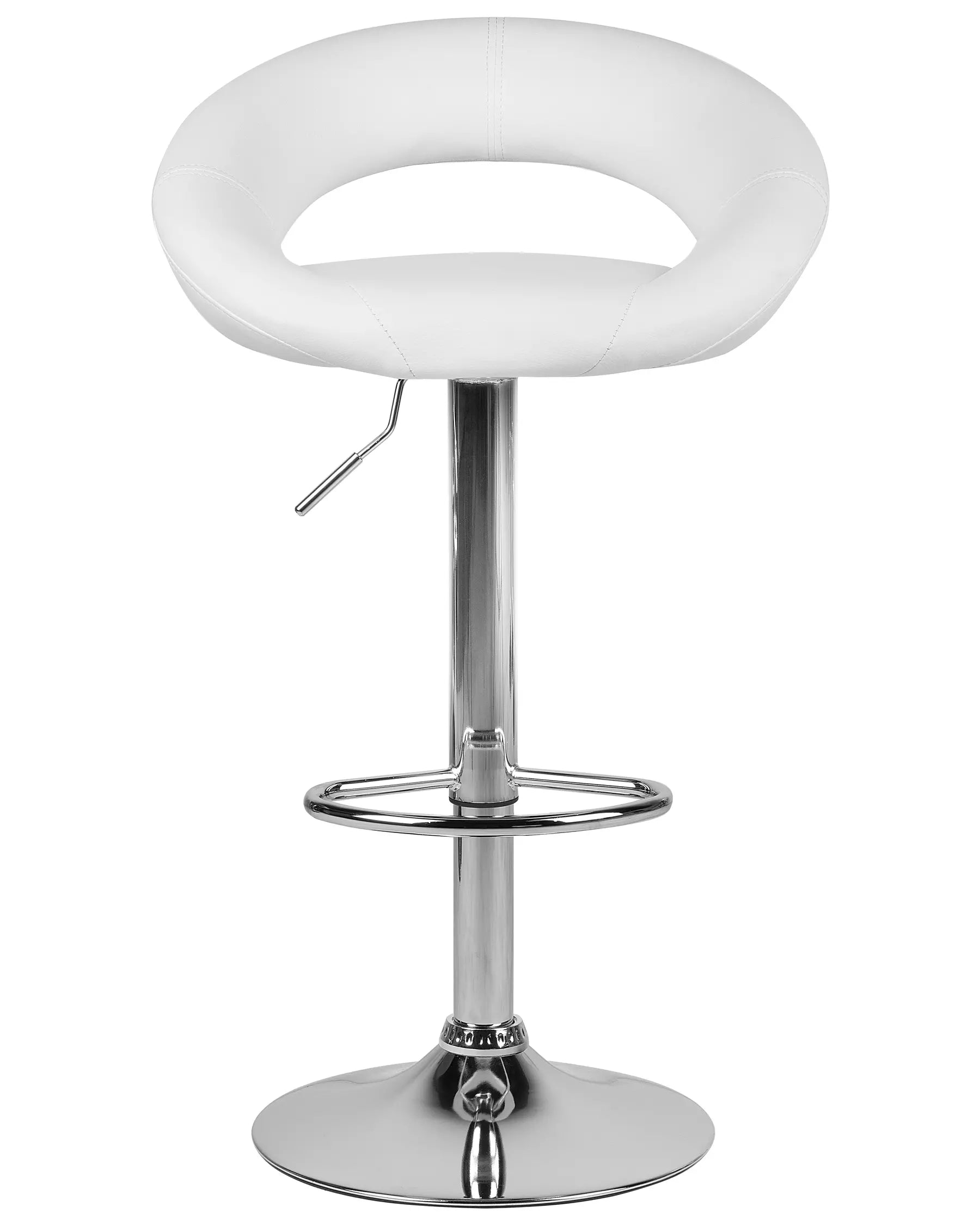 Set of 2 Bar Chairs PEORIA Faux Leather Swivel White