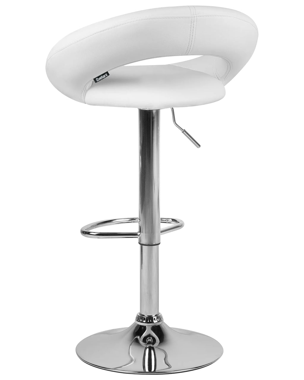 Set of 2 Bar Chairs PEORIA Faux Leather Swivel White